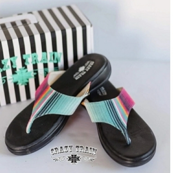Crazy Train Shoes - Serape Flip Flop